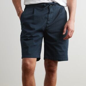 Frescobol Carioca Sergio Lyocell Linen Cotton Blend Shorts in Navy Men’s 34 NEW